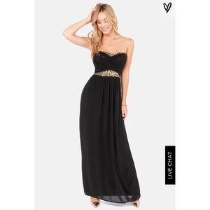 Black Sequin Gown / Dress